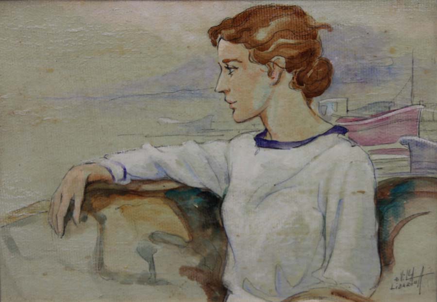 11 Neska en el puerto- t.m 35x25 cm.