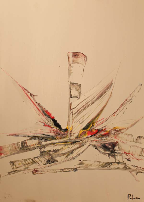 11 Veleros en competicion. Acrilico sobre madera.  61x44 cm.