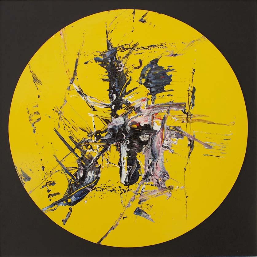 15 Mineral composition II. Acrilico sobre madera. Diametro 60 cm.