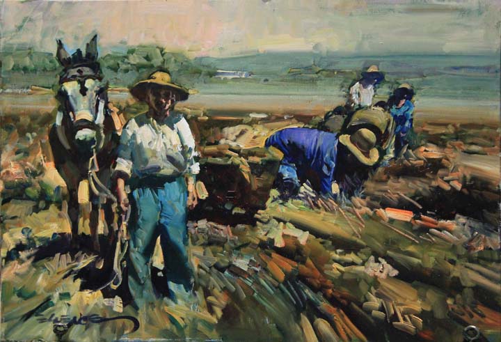 17 Segadores o.l.  55x38cm.
