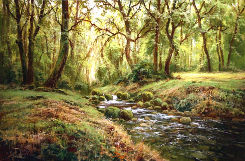 Contraluz en el rio O.l. 81x54 cm.