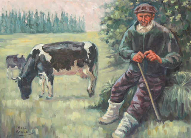 04 Pastor con vacas 61x46cm.