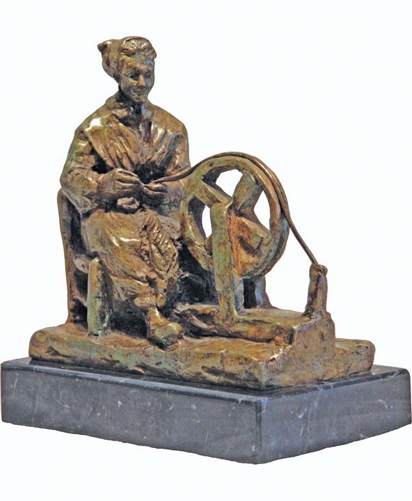 31- Neska en la rueca 14x14cm.