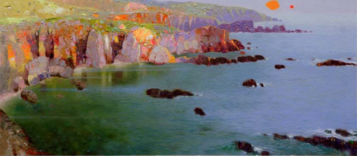 13-tarde en calma- Cabo Sardao 60x30 cm.