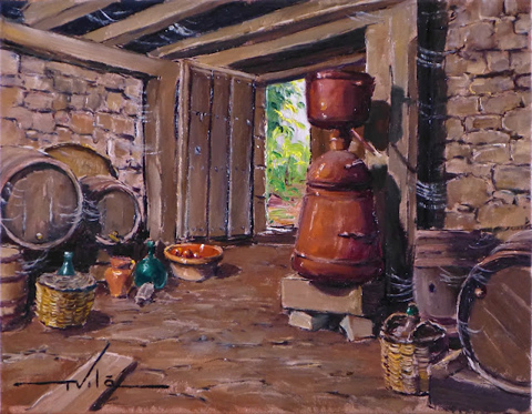 13 Bodega con alquitara 35x27cm.